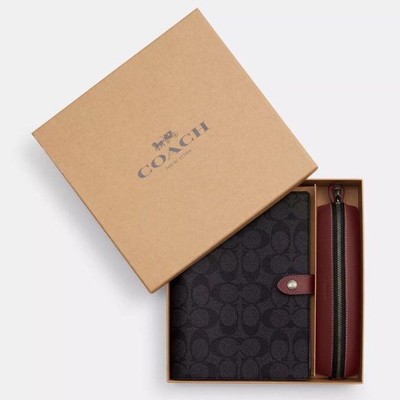 NIB Coach Boxed Notebook & pencil case in colorblock signature - Picture 6 of 13
